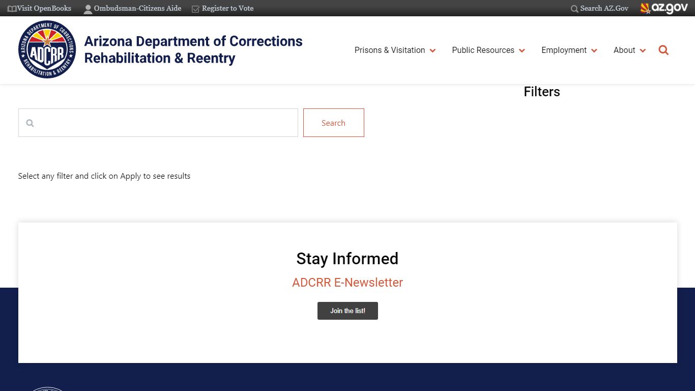Search | Arizona Department of Corrections, Rehabilitation & Reentry